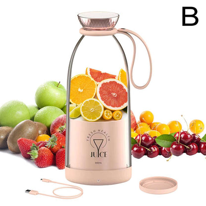 New Portable Blender 500ml Rechargeable Electric Orange Juicer Machine Personal Fresh Juice Blender Smoothie Cup Fruit Mixer