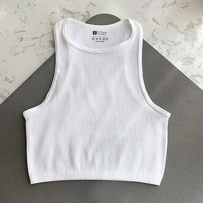 Sleeveless Yoga Short Shirts Running Sports Gym Women Tops Fitness Running Moisture Breathable Seamless Knitted Vest asu