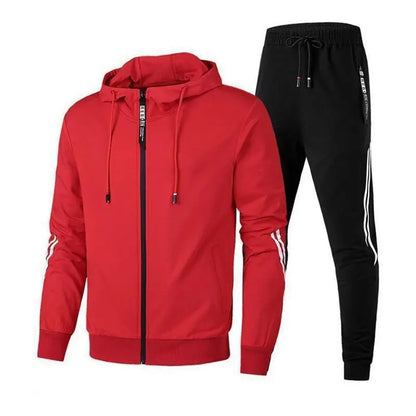 Men's Winter Tracksuit Set, Solid Color Hoodies  Drawstring Sweatpants Cho