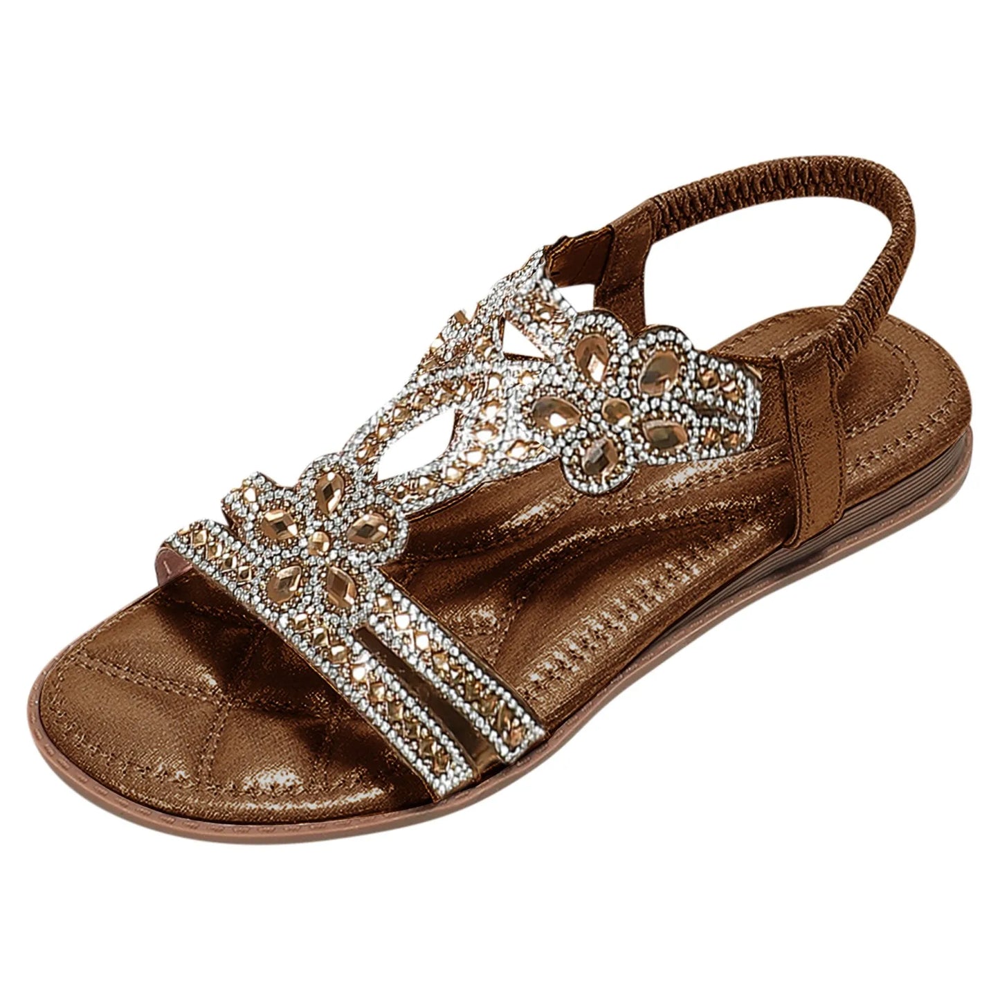 Shoes Woman 2024 Trend Female Rhinestone Decor Slingback Sandals Shoes Sandalias Mujer Women Sandals Ladies Beach Shoes 7