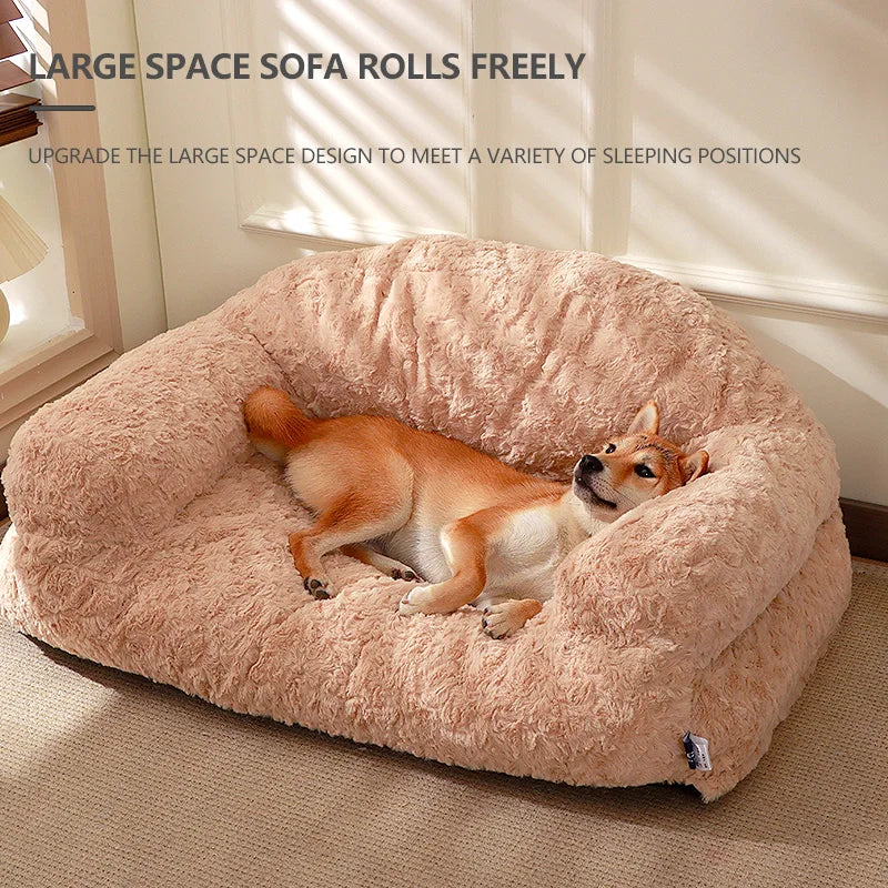 Plush pet sofa bed - all-season, non-slip bottom, durable and scratch-resistant, suitable for dogs and cats asu