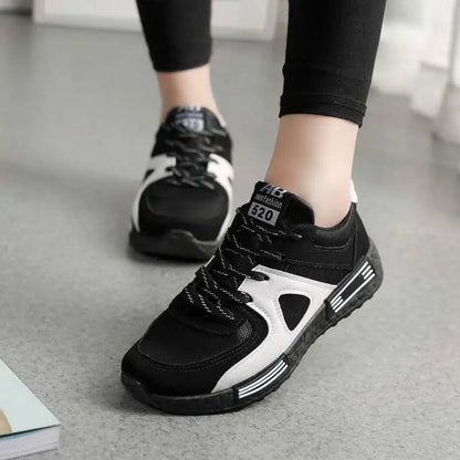 New Fashion Lace-up Sneakers Women Shoes Flat Breathable Mesh Ladies Shoes Women's Sneakers djam