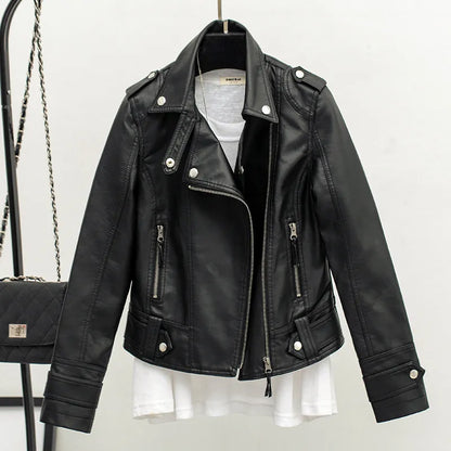 Leather Jacket Casual Wild Coat Goth Winter Coats  women's jacket cho