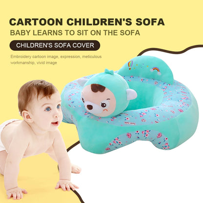 Cartoon Cradle Sofa Cover Washable No Filler Baby Sitting Chair Breathable Feeding Chair Cases  fsil