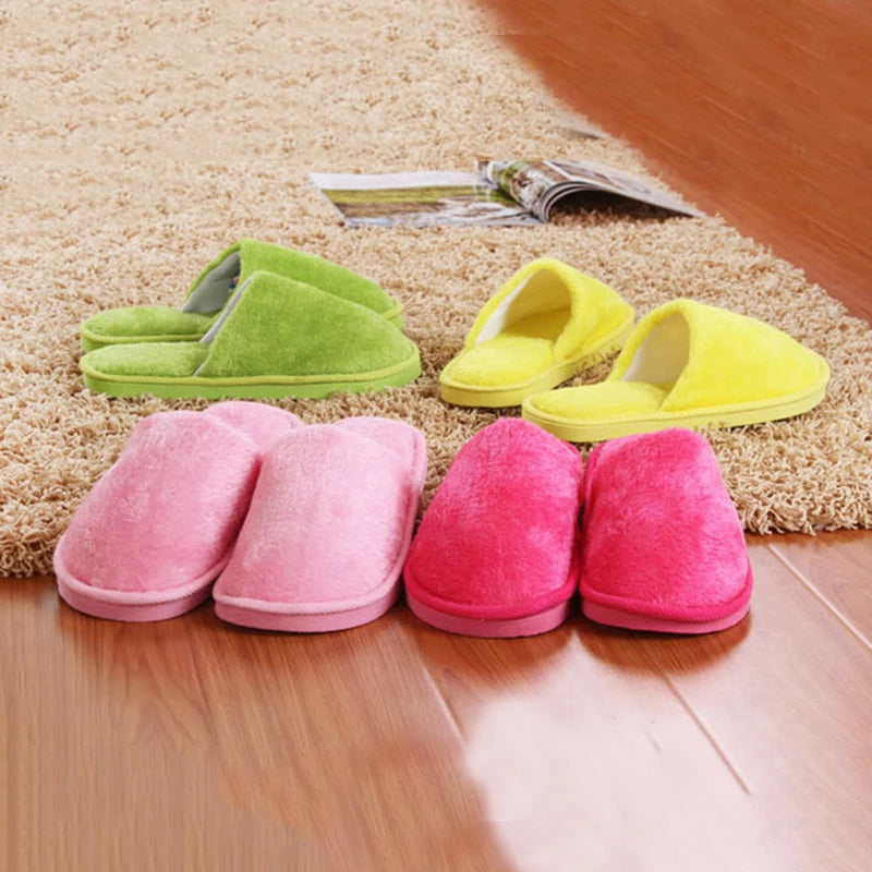 Comwarm Plush Slippers For Women Men Winter Slippers Cute Indoor Home  Cotton Slippers Comfortable Spare slippers domi