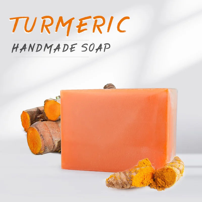 100g Turmeric Essential Oil Handmade Soap Face Wash Removal Acne Clean Cutin Oil Control Moisturizing Whitening Soap Skin Care