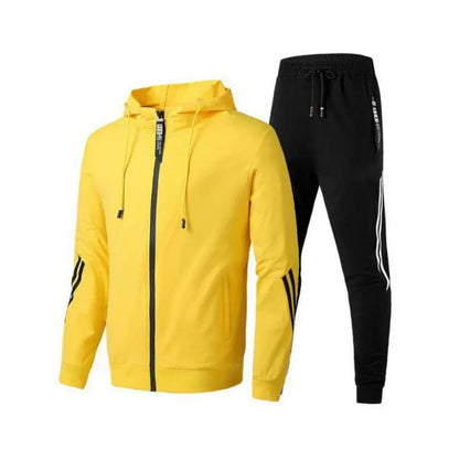 Men's Winter Tracksuit Set, Solid Color Hoodies  Drawstring Sweatpants Cho