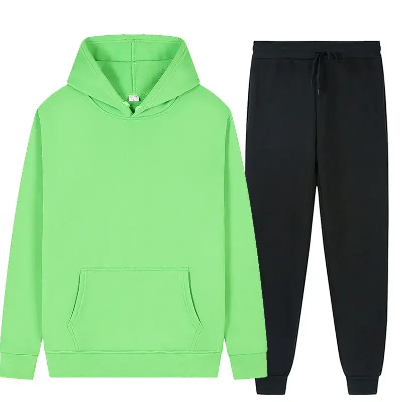 Sportswear for Men and Women Couples Spring, Autumn and Winter Fleece Sweatshirt Set Hoodie + Sweatpants 2-piece Set 4 kanpe