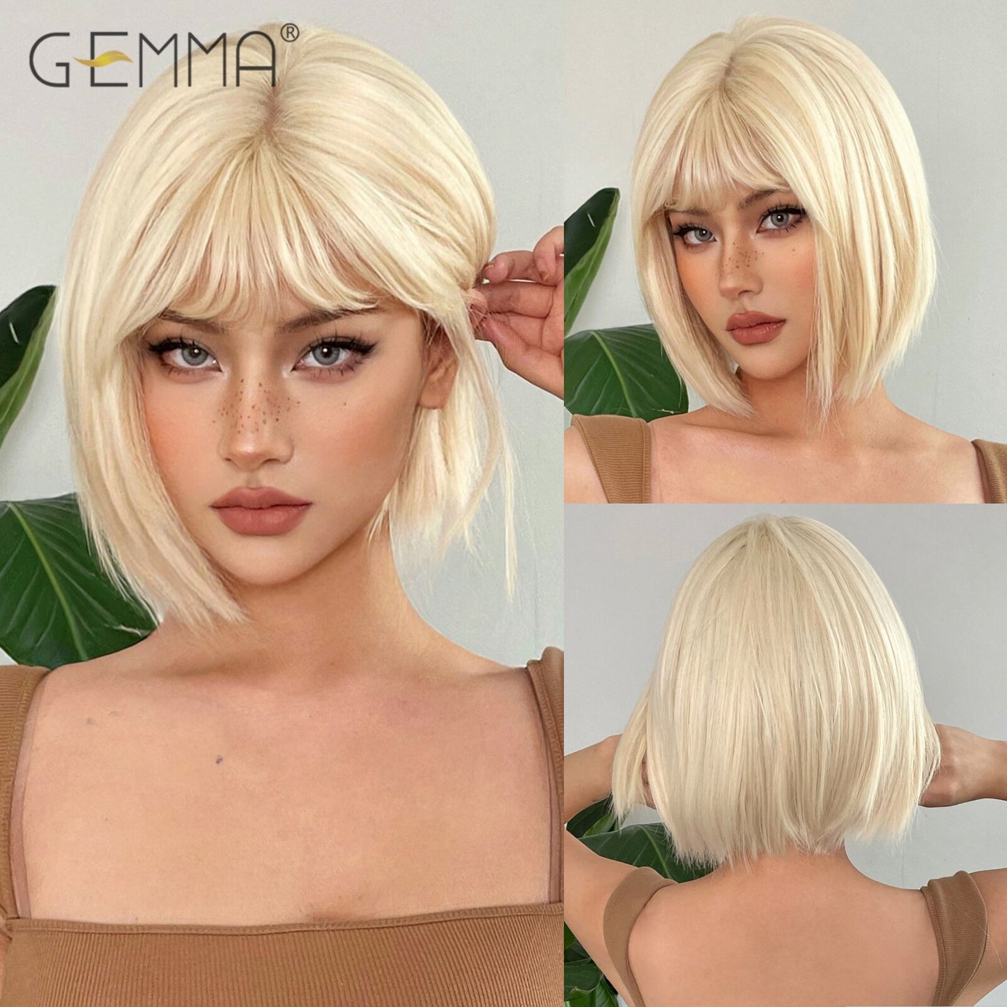 Badon marchand hair Wigs with Side Bangs Pixie Cut Short Straight Synthetic Party Cosplay Wigs for Women