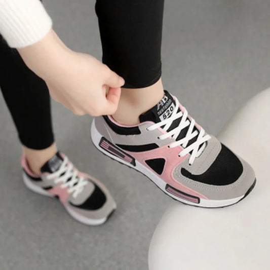 New Fashion Lace-up Sneakers Women Shoes Flat Breathable Mesh Ladies Shoes Women's Sneakers djam