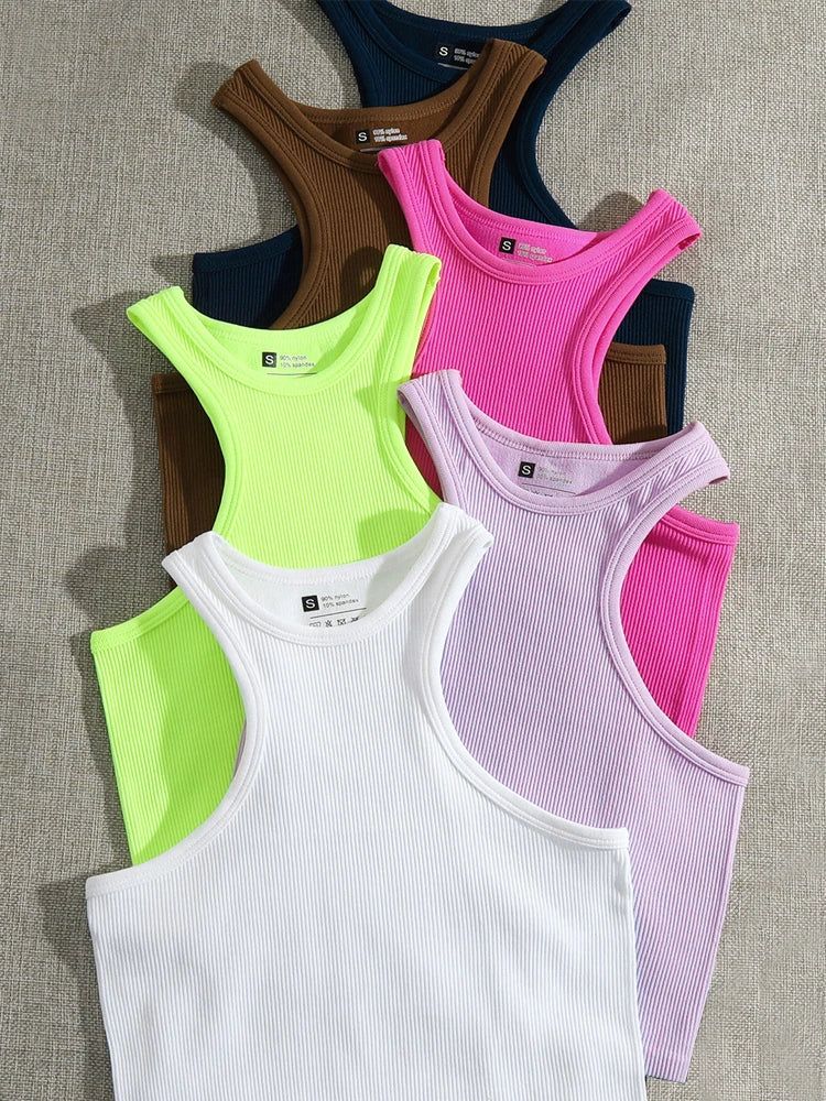 Seamless Sports Crop Top Women Fitness Yoga Tank Tops Female Gym Vest Cheap Wholesale Women Clothes New asu