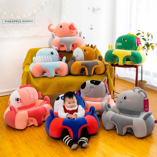 Baby Sofa Support Seat Cover Plush Chair Learning To Sit Comfortable Cartoon Toddler Nest Puff ChairToy Baby Floor Plush Lounger fsil