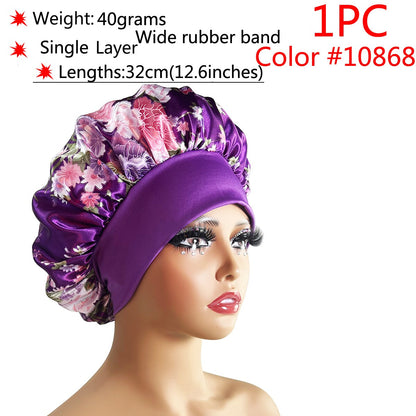 New Silk Sleeping Cap Night Hat Head Cover Bonnet Satin Cheveux Nuit For Curly Hair Care Women Beauty Maintenance Designer