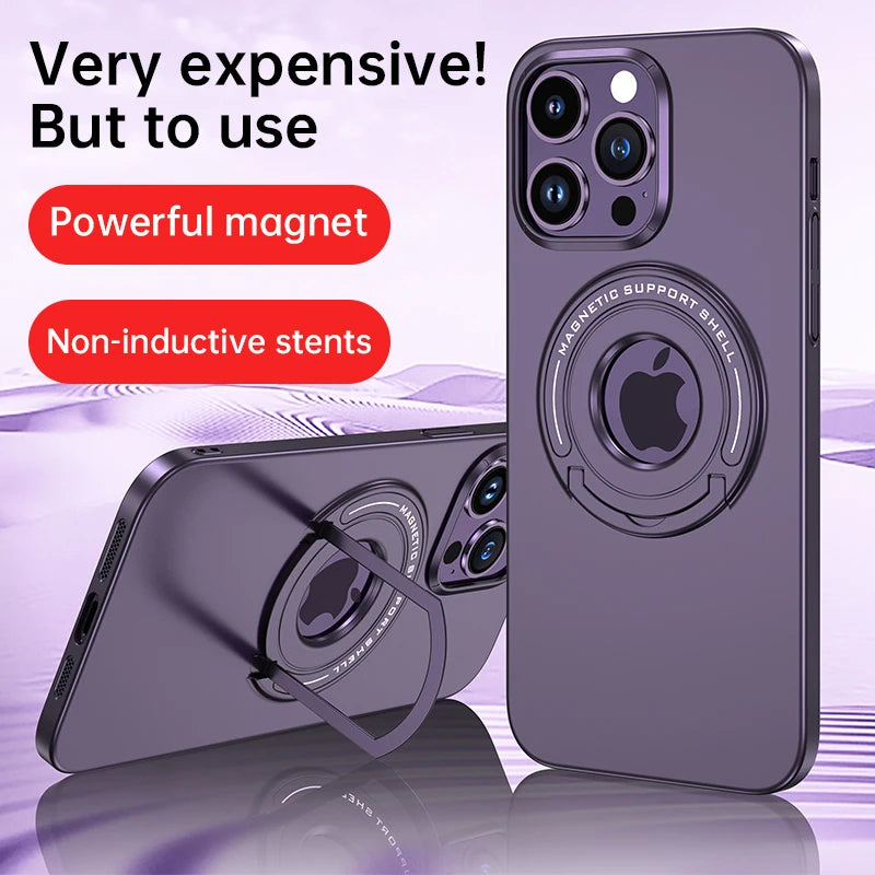 Magnetic Phone Case For Iphone 13 12 14 15 Pro Max Plus Invisible Ring Holder Phone Cover For Samsung S23 Ultra Show IPhone  greg