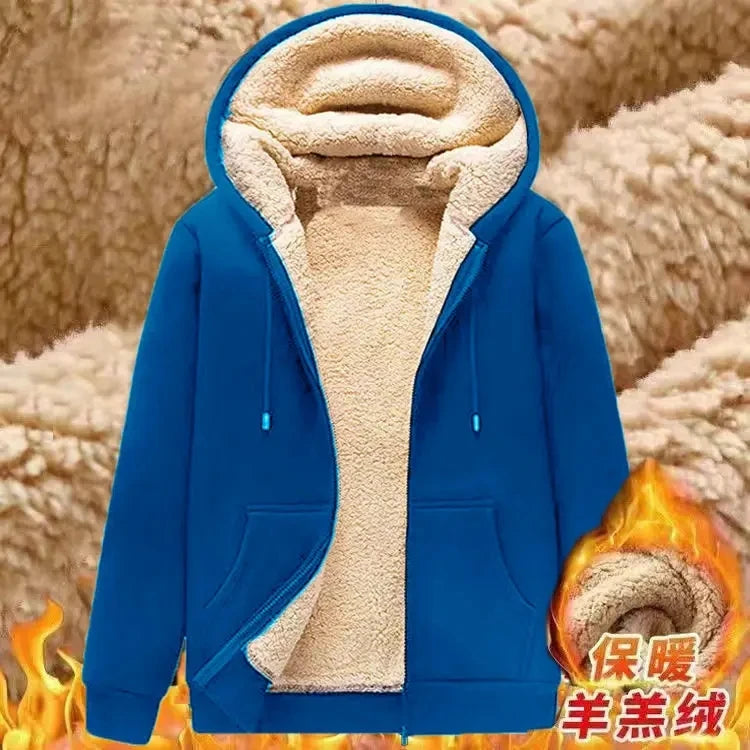 2024 New Winter Men's Hoodies Super Warm fleece thicken Sweatshirts Zipper Hoodie Men Sweatshirt Loose Hoody Sweatshirt For Male 7