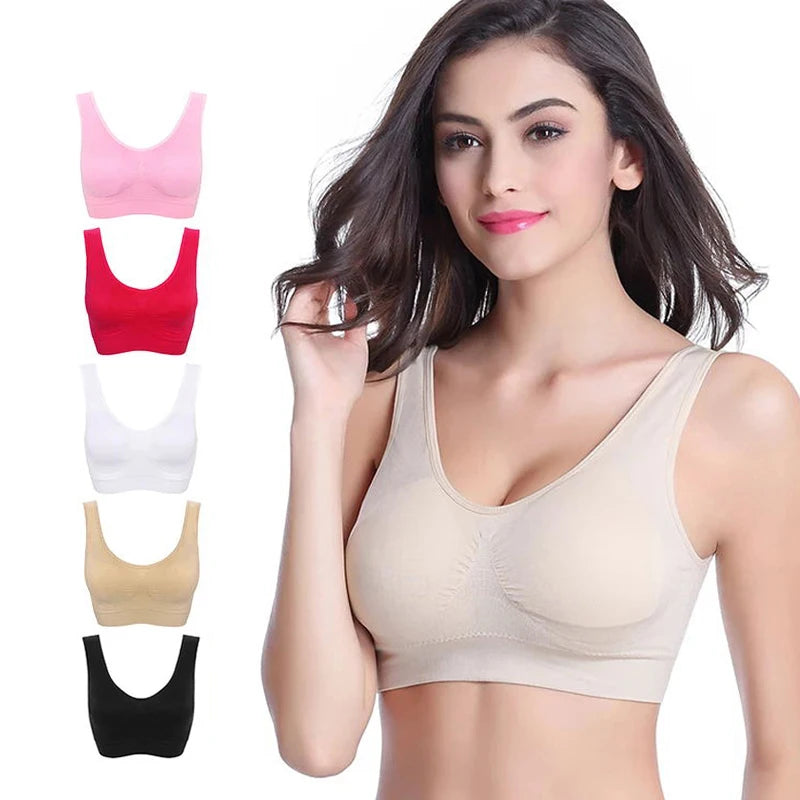 New Sexy Wireless Bras For Women Top Bras Large Size Bralette Woman Brasier Fitness Yoga Sports Bra For Running Gym asu