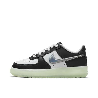 Nike Air Force 1 Men's and Women's Board Shoes Leather Casual Comfort Anti Slip Shock Absorbent Low Cut Blue and White fr