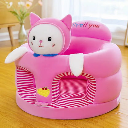 Cute Baby Sofa Support Seat Cover Plush Chair LearningTo Sit Feeding Chair Comfortable Toddler Nest Puff Washable Without Filler fsil