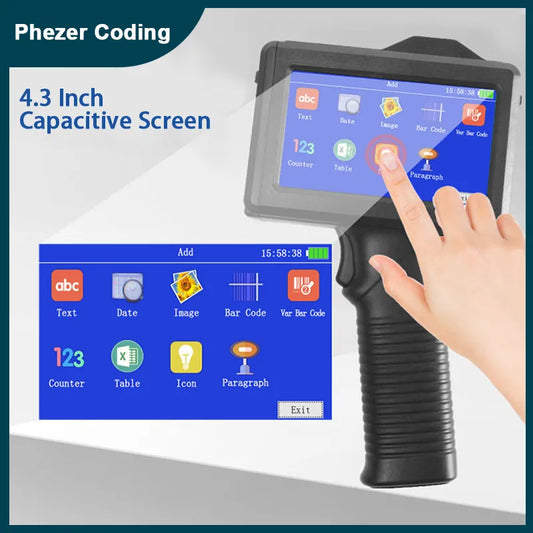 Phezer 12.7mm T-shirts Portable Printer QR Bar Batch Code Date Number Logo Expiry Date P18 Handheld Inkjet Printer Label Office