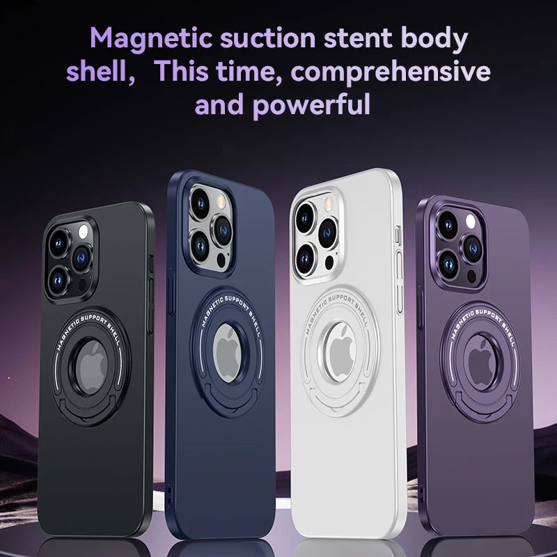 Magnetic Phone Case For Iphone 13 12 14 15 Pro Max Plus Invisible Ring Holder Phone Cover For Samsung S23 Ultra Show IPhone  greg