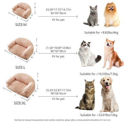 Plush pet sofa bed - all-season, non-slip bottom, durable and scratch-resistant, suitable for dogs and cats asu