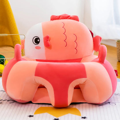 Baby Sofa Support Seat Cover Plush Chair Learning To Sit Comfortable Cartoon Toddler Nest Puff ChairToy Baby Floor Plush Lounger fsil