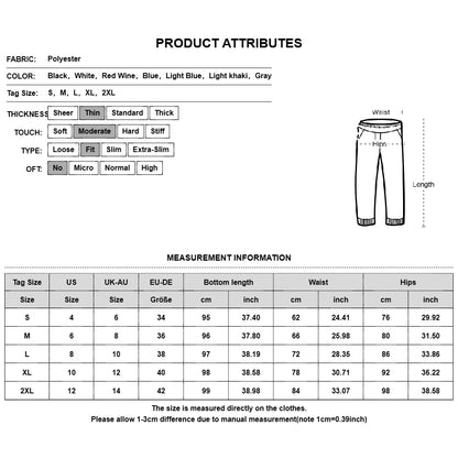 Fashion Streetwear Sports Trousers Pockets Solid Work Pants jòg