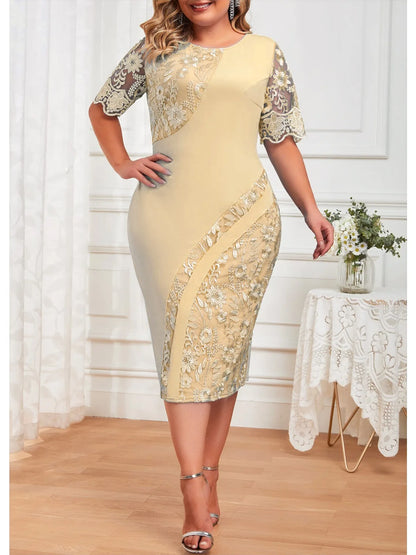 Dress Woman  Floral  Elegant Bodycon Pencil Dress for Wedding Guest jari