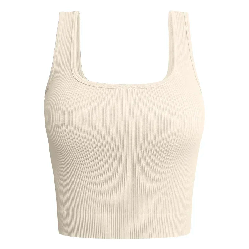 Women Solid Square Neck Ribbed Tank Top Camisole Women Summer Basic Elastic Sleeveless Crop Tops Y2k Clothes asu