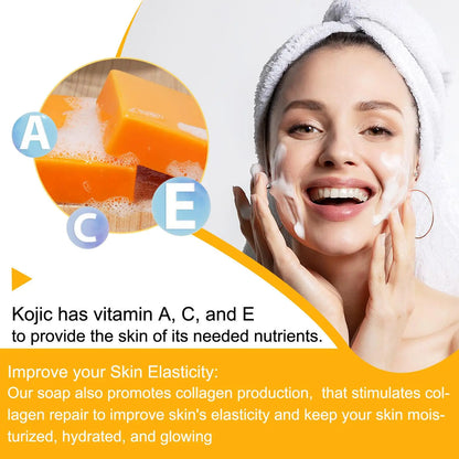 100g Papaya Kojic Acid Soap Deep Cleansing Softening Cuticles Lightening Acne Brightening Skin Tone