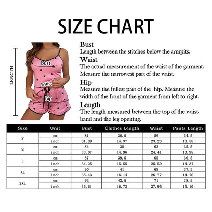 Summer Women's Sexy Pajama Sets Cartoon Pattern Pajamas Strap Sleeveless Cami Set Sleepwear Female Pijamas Night Wear Home Suit