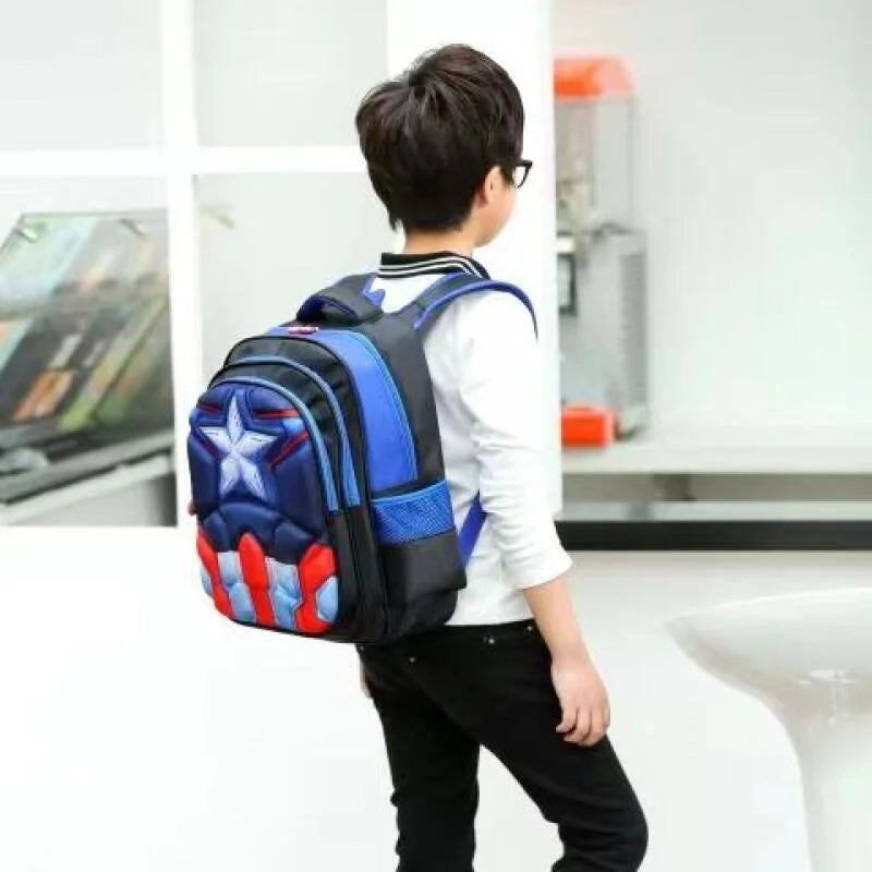 Kids Waterproof Nylon Backpack with Three Compartments - Ideal for Students, Ages 3-12, Inspired by five-pointed star