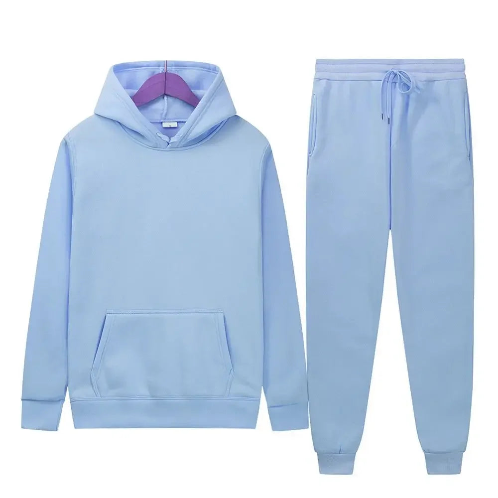 Sportswear for Men and Women Couples Spring, Autumn and Winter Fleece Sweatshirt Set Hoodie + Sweatpants 2-piece Set 4 kanpe