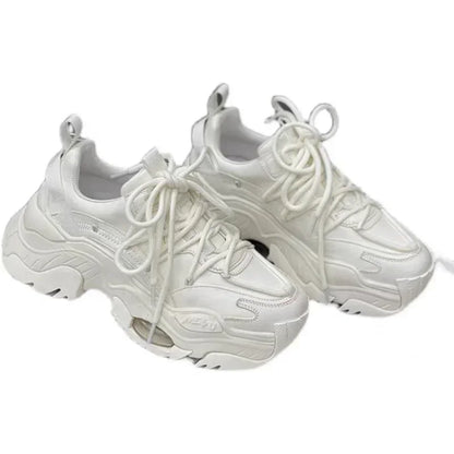 Spring 2023 New Dad Shoes Breathable Women Platform Solid Color Sneakers Casual Shoes Women Small White Shoes