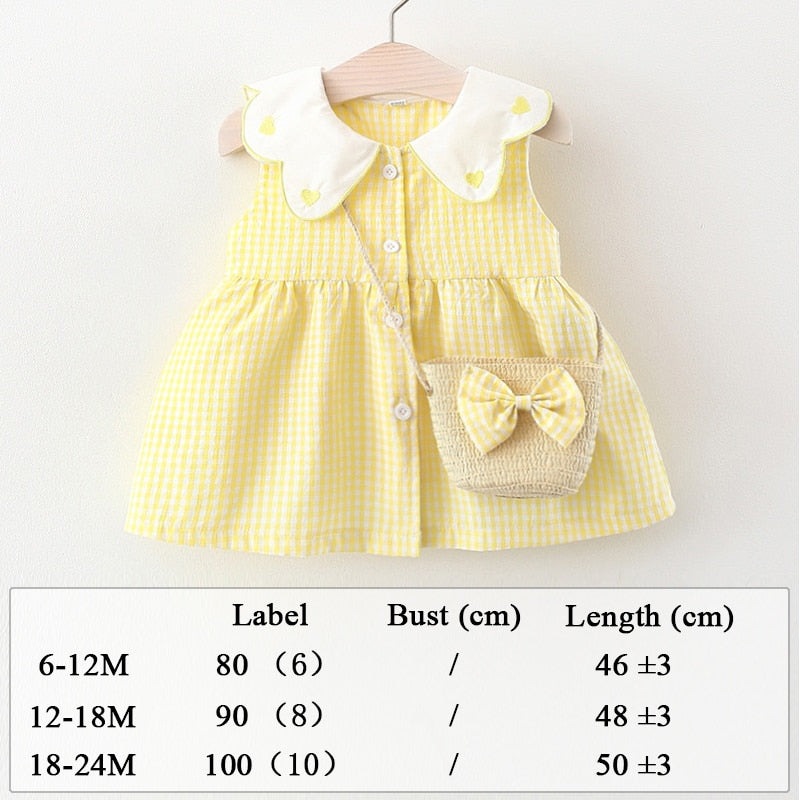 Summer Clothes Baby Girl Beach Dresses Casual Fashion Print Cute Bow Flower Princess Dress Newborn Clothing Set