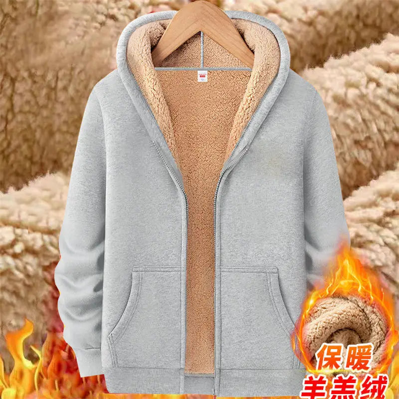 2024 New Winter Men's Hoodies Super Warm fleece thicken Sweatshirts Zipper Hoodie Men Sweatshirt Loose Hoody Sweatshirt For Male 7