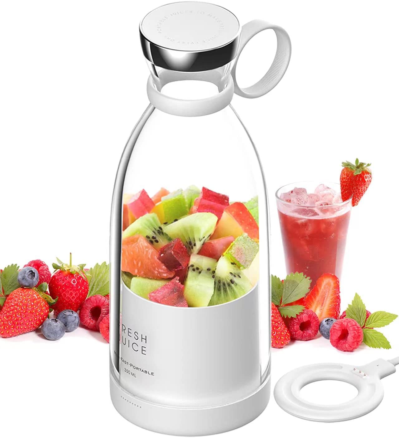 New Portable Blender 500ml Rechargeable Electric Orange Juicer Machine Personal Fresh Juice Blender Smoothie Cup Fruit Mixer