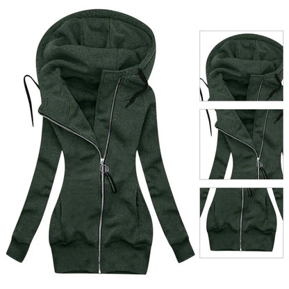 Classic Winter Coat Side Pockets Cold Resistant Super Soft Zipper Closure Warm Hoodie women's Jacket