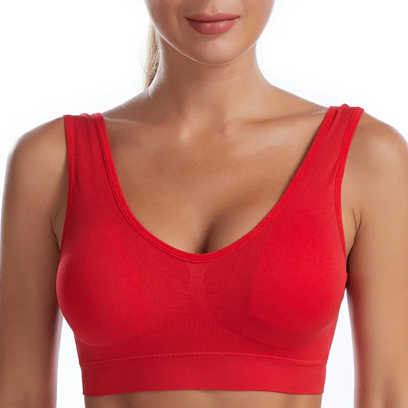 Women Wire Free Bralette Underwear Comfortable Active Padded Brassiere Crop Top asu