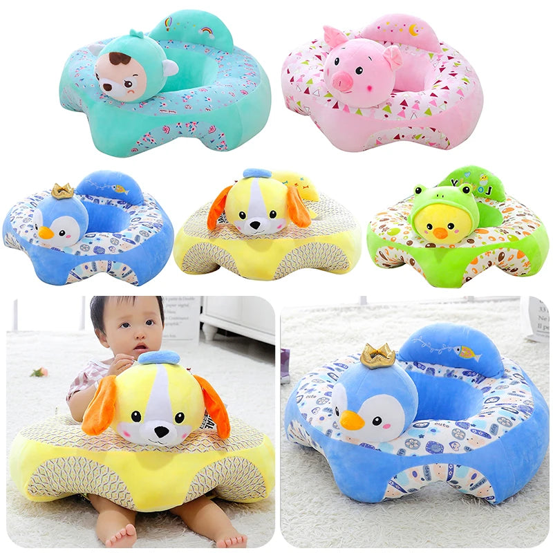 Cartoon Cradle Sofa Cover Washable No Filler Baby Sitting Chair Breathable Feeding Chair Cases  fsil