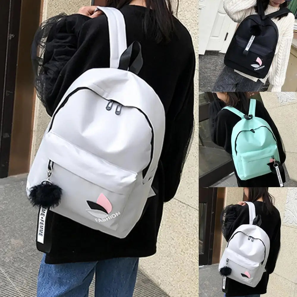 Women Casual Korean Style Canvas Backpack Travel Outing School Bag Storage Pouch