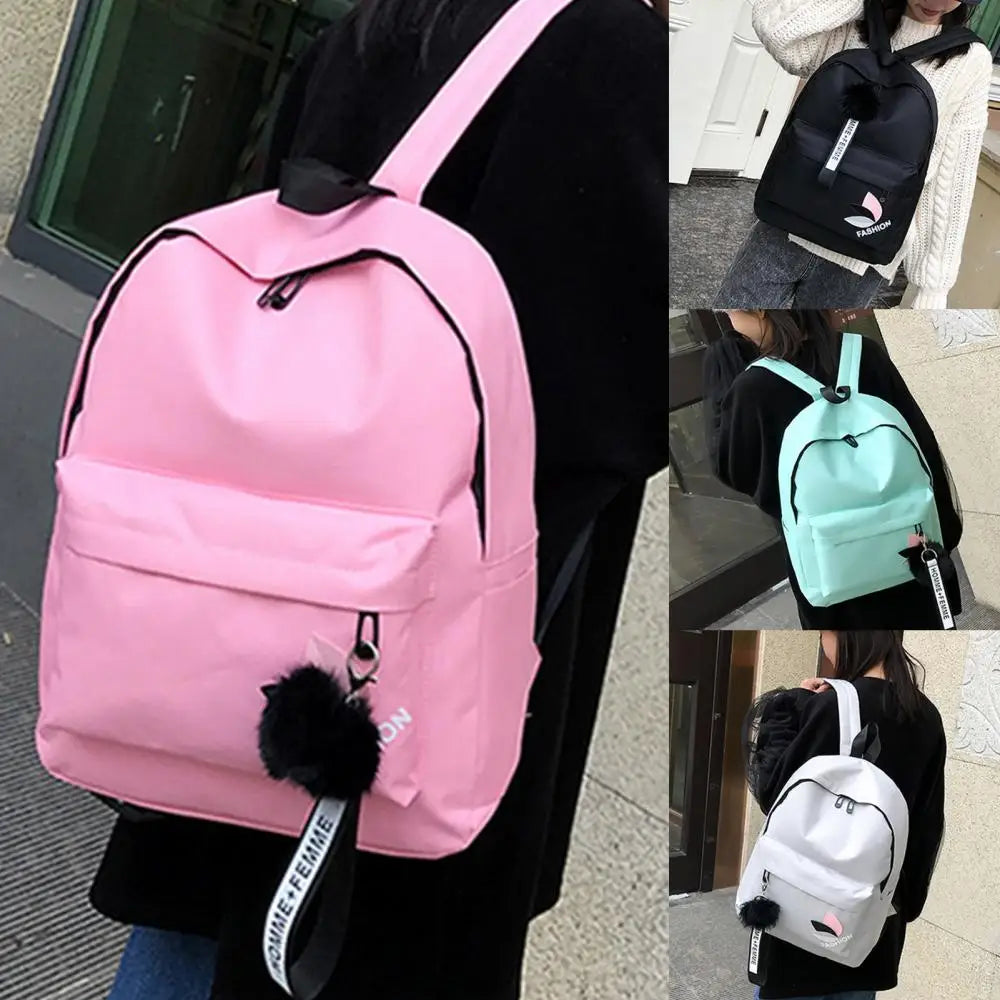 Women Casual Korean Style Canvas Backpack Travel Outing School Bag Storage Pouch