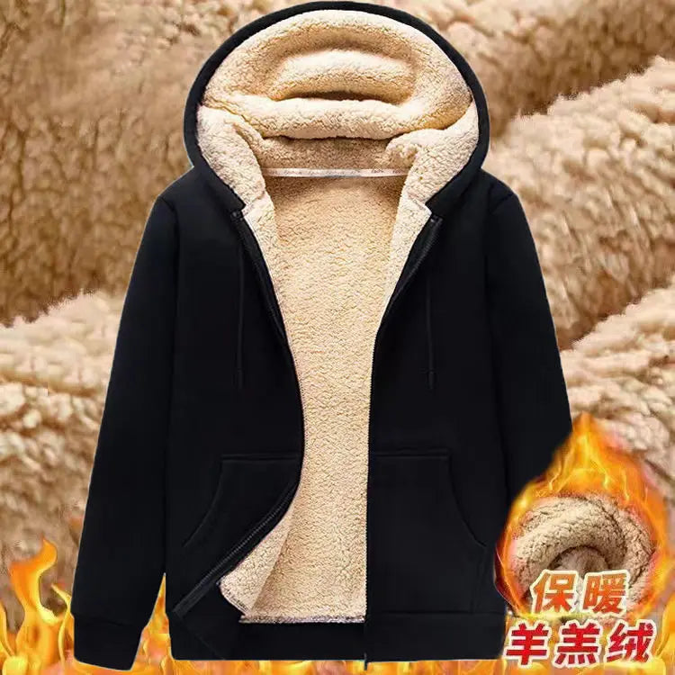 2024 New Winter Men's Hoodies Super Warm fleece thicken Sweatshirts Zipper Hoodie Men Sweatshirt Loose Hoody Sweatshirt For Male 7