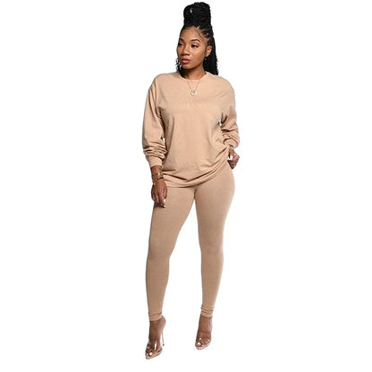 two piece set women 2 piece set stacked leggings clothes for women outfits stacked pants tracksuit female fall clothes serye