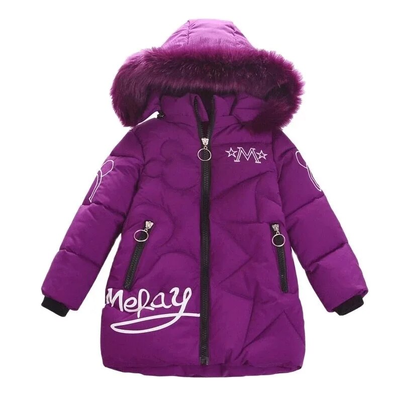 Big Size Winter Girls Jackets Keep Warm Thicken Christmas Coat Autumn Hooded Zipper Waterproof Outerwear Kids Clothes 3-12 Years