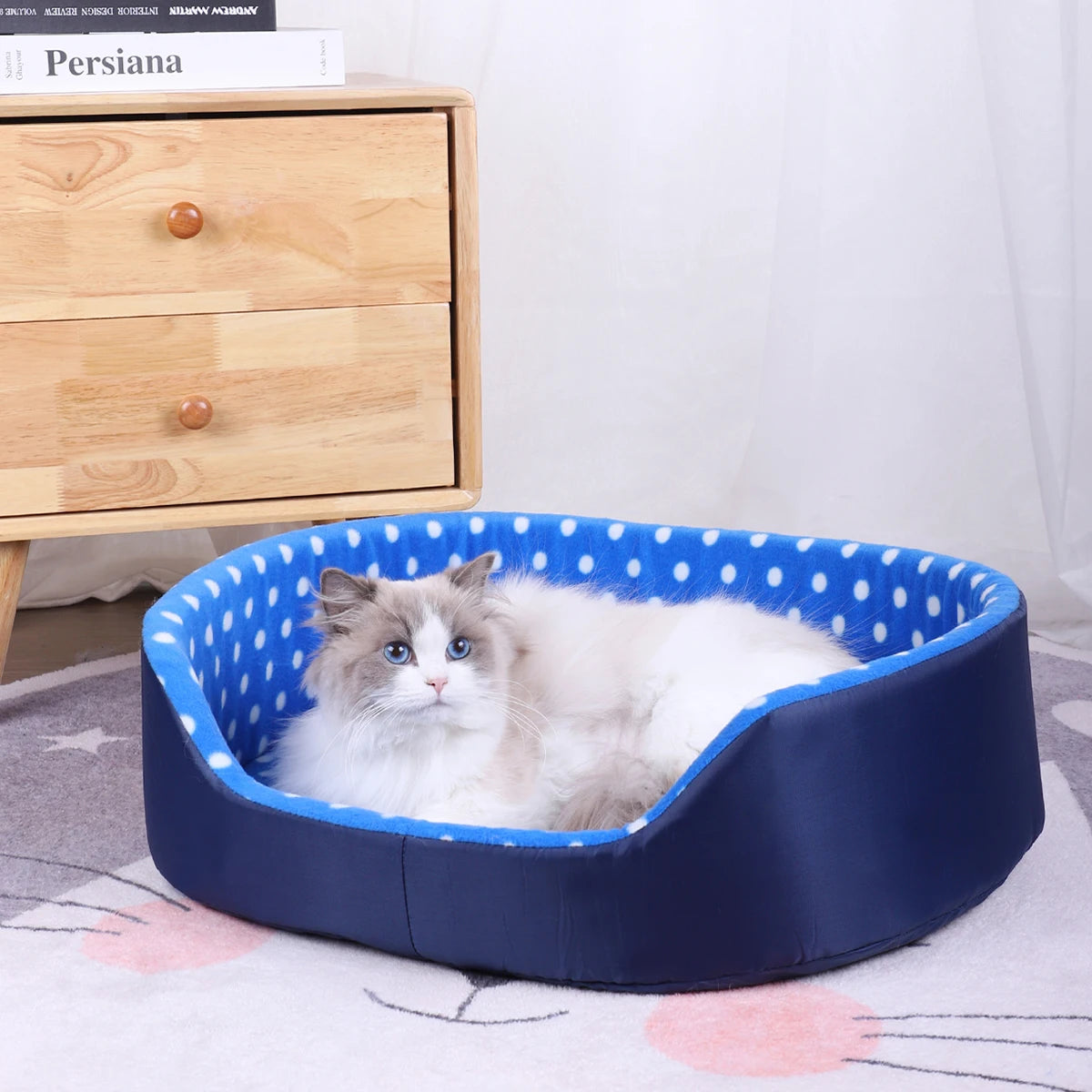 Cats Bed Dot Sponge Pad Dog Accessories Houses and Habitats Pet House Puppy Goods All Supplies Cushions Things Beds Basket Mat asu