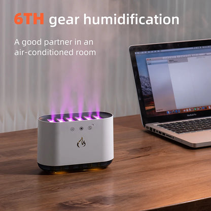 2024New Flame Air Humidifier USB Aroma Diffuser Room Fragrance Mist Maker Essential Oil Difusors For Home Living Room Office