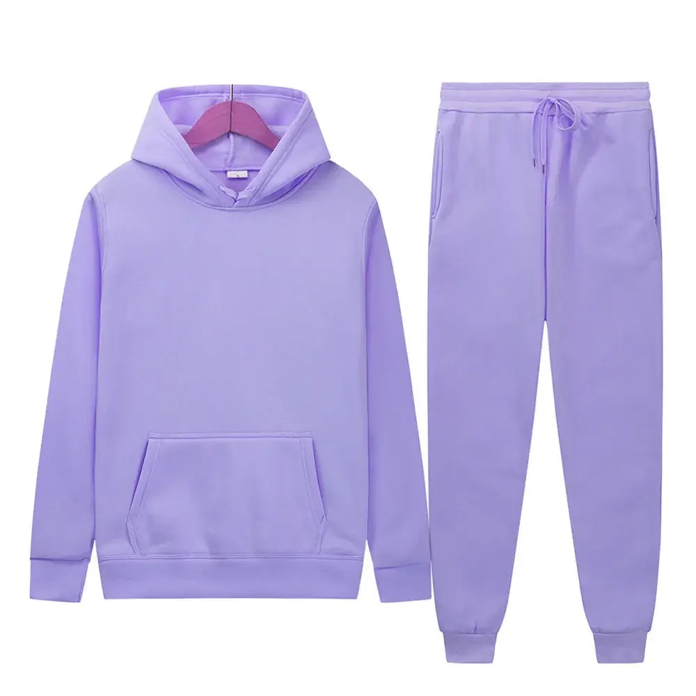 Sportswear for Men and Women Couples Spring, Autumn and Winter Fleece Sweatshirt Set Hoodie + Sweatpants 2-piece Set 4 kanpe