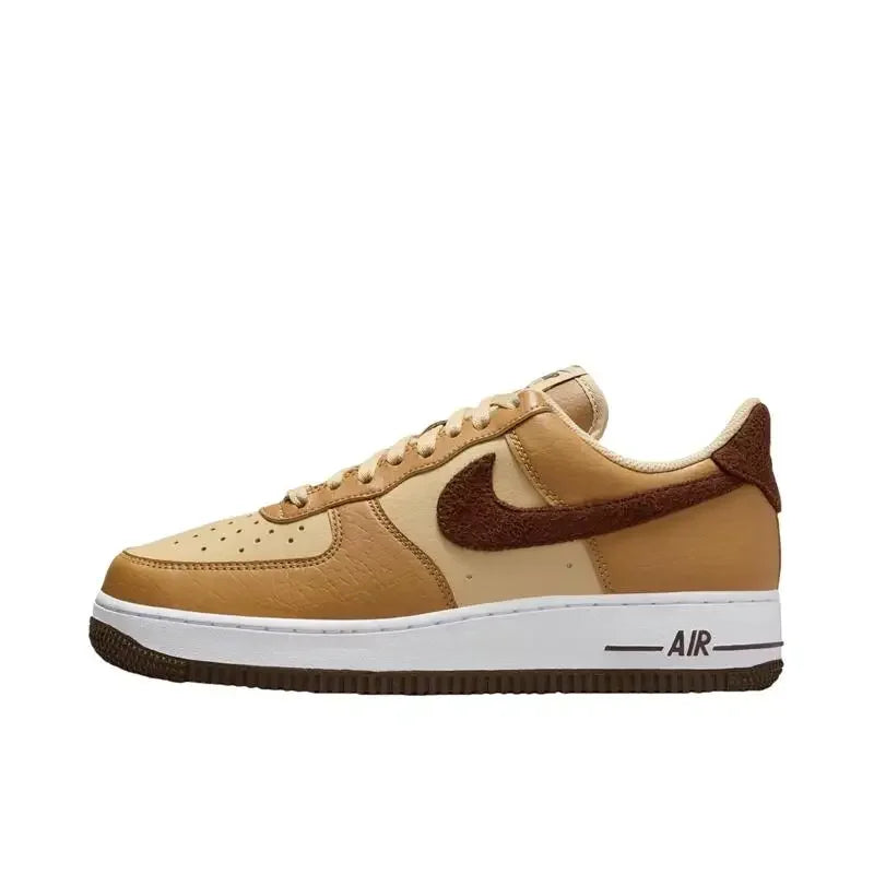 Nike Air Force 1 LOW Men's and Women's Board Shoes Are Non Slip, Durable, Comfortable, Lightweight, Brown fr