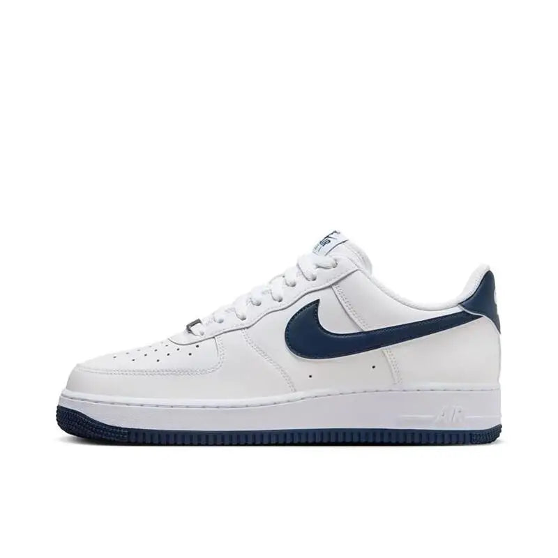 Nike Air Force 1 '07 Comfortable Sports Non-slip Low-top Sneakers Unisex Skateboarding Shoes White and Blue fr